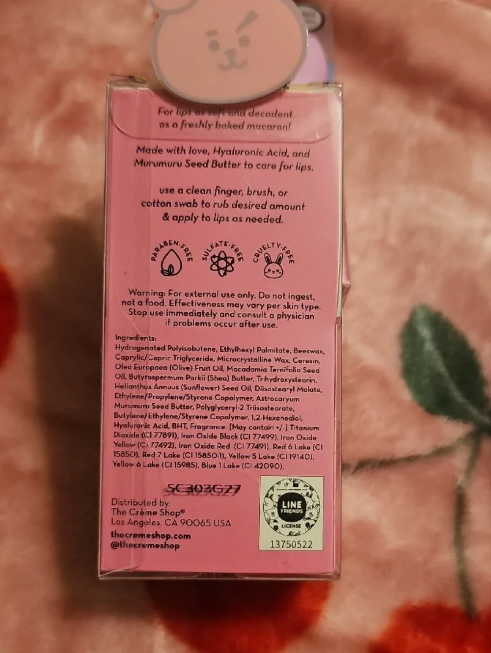 The Crème Shop BT21 Macaron Lip Balm - Pink (Limited Edition)